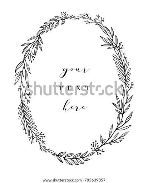 Hand Drawn Wreath Vector Floral Design Stock Vector Royalty Free