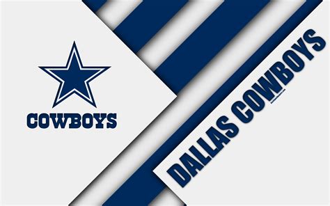 Download Wallpapers Dallas Cowboys 4k Logo Material Design Nfl