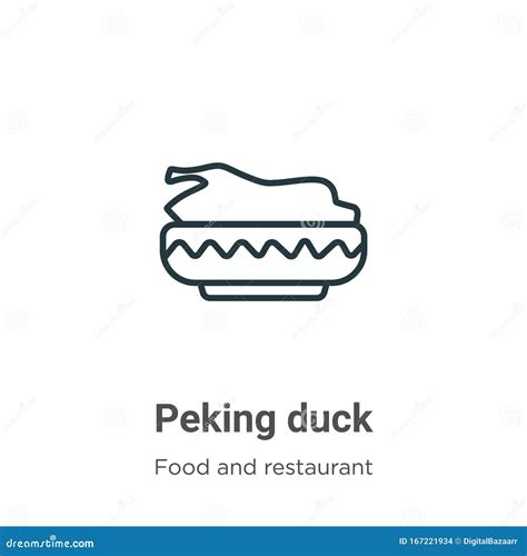 Peking Duck Outline Vector Icon Thin Line Black Peking Duck Icon Flat