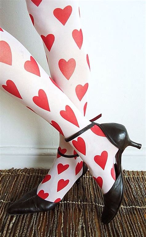Red Hearts Queen Of Hearts Costume Heart Costume Heart Tights
