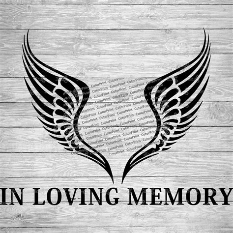 In Loving Memory Svg Angel Wings Svg Heart Svg Sympathy Kulturaupice