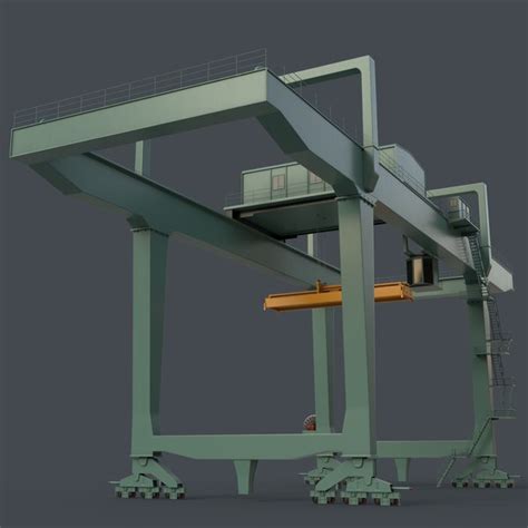 Pbr Rail Mounted Gantry Crane Rmg V Green Light D Turbosquid