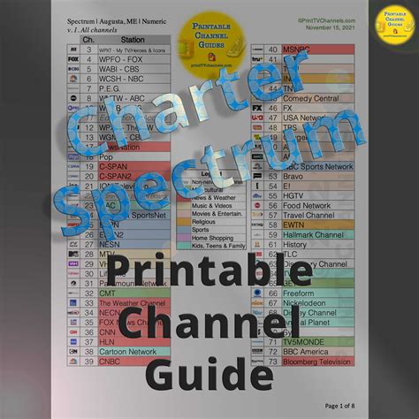 Printable Spectrum Channel Lineup 42101