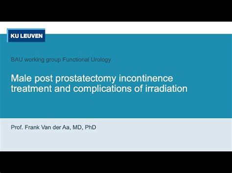Male Post Prostatectomy Incontinence Treatment And Complications Of Irradiation YouTube