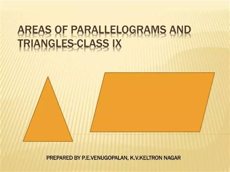 Ppt Areas Of Parallelograms And Triangles Class Ix Powerpoint