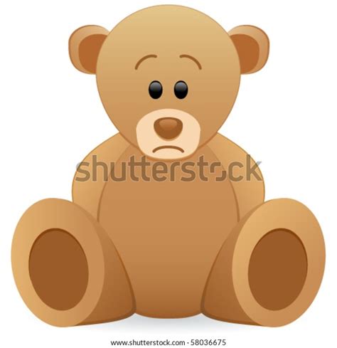 Sad Teddy Bear Vector Illustration Stock Vector Royalty Free 58036675