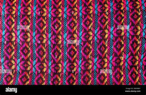 Close Up Of A Mayan Textile And Fabric On The Local Handicraft Market