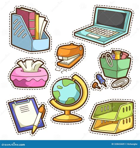 School Set Set Of Different School Items Stock Vector Illustration