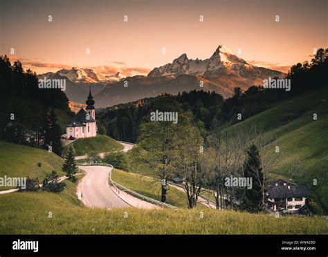 Beautiful Mountain Landscape In The Bavarian Alps With Famous