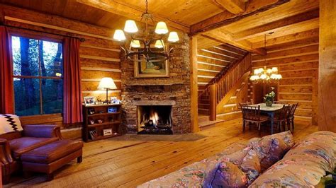 Cozy Fireplace With Log Cabin Interiors Electric Fireplace