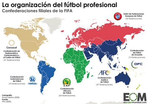 Las Confederaciones Internacionales De Fútbol Mapas De El Orden