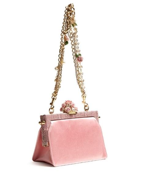 Dolce And Gabbana Vanda Rose Embellished Satin And Snakeskin Bag Snake