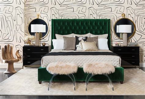 Amelia Tall Bed Vance Emerald High Fashion Home Green Bedroom Design