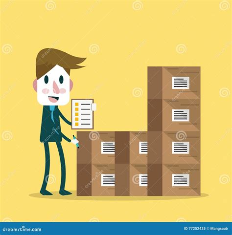 Supervisor Counting Stocks Stock Vector Illustration Of Inventory