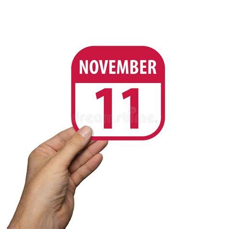 November 11th Day 11 Of Monthhand Hold Simple Calendar Icon With Date