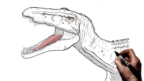 How To Draw Baryonyx Step By Step Youtube