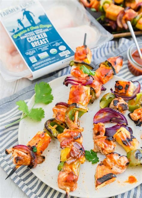 A special marinade sauce infuses the chicken with flavor and tenderizes the meat. Grilled Pineapple BBQ Chicken Kabobs (Table for Two) in ...