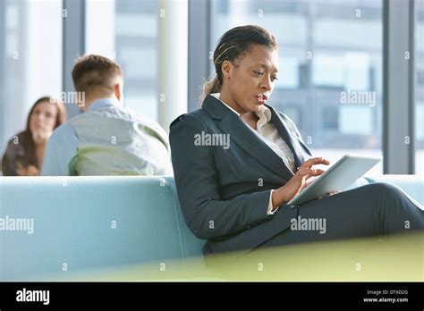 Businesswoman Using Digital Tablet Stock Photo Alamy