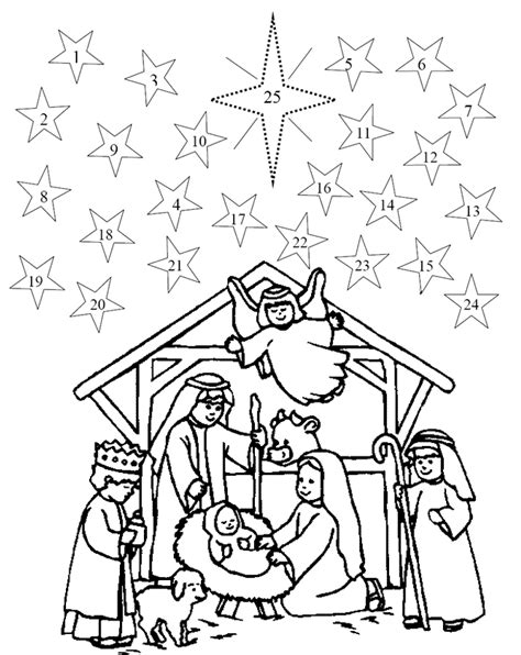 Advent calendar (santa) coloring page. Advent Coloring Pages - GetColoringPages.com