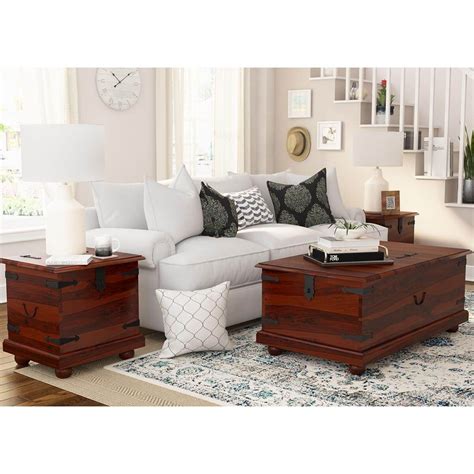 Save 15% in cart on select furniture with code july. Kokanee Solid Wood Storage Trunk Coffee Table 3 Piece Set