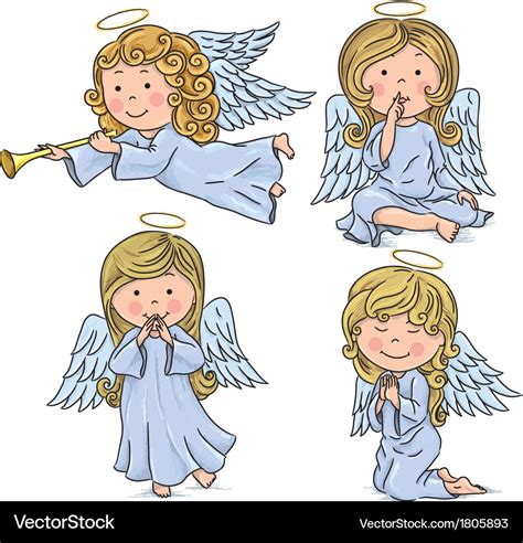 Cute Angels Royalty Free Vector Image Vectorstock