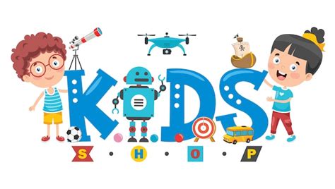 Logo Design For Kids Shop Premium Vector