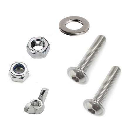 Set Screw Bolt Button Head Nut And Washers A2 Stainless Steel Pack