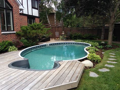Semi Inground Pools Above Ground Pool Landscaping Small Above Ground
