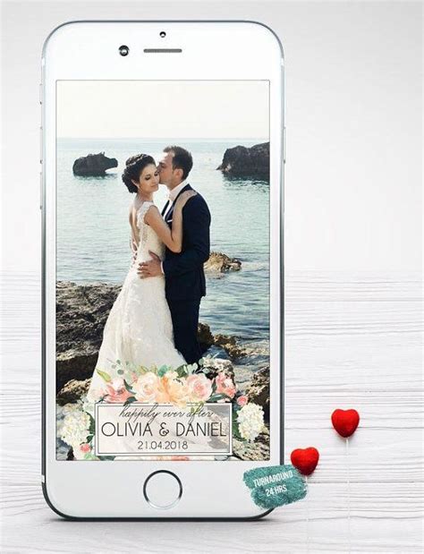Rustic Floral Wedding Snapchat Filters Rose Flowers Geofilter Etsy