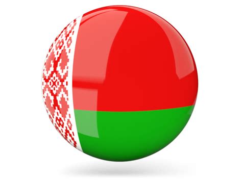 Glossy Round Icon Illustration Of Flag Of Belarus