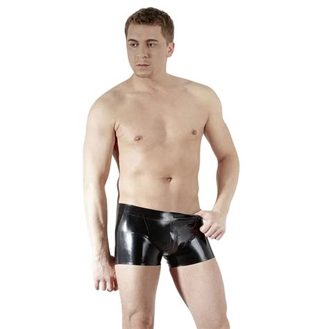 Plus Size Wetlook Boxershorts Men Sexy Zipper Front To Back Mens