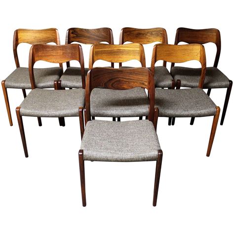 Set Of Eight Niels Moller Danish Rosewood Dining Chairs Niels Otto