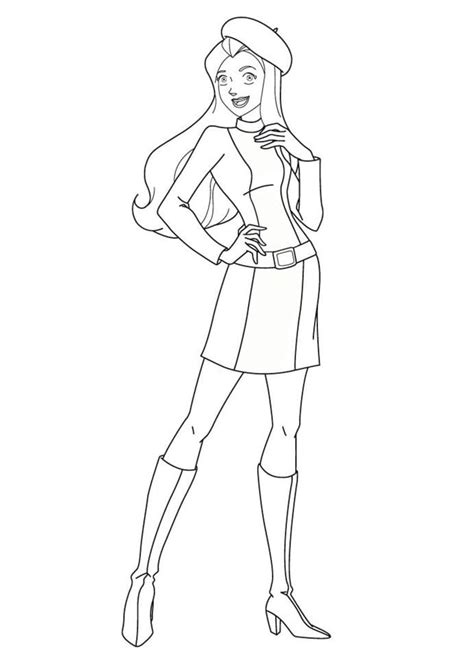 Character Sam Totally Spies Coloring Page Free Printable Coloring