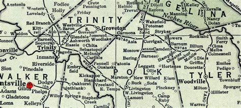 Waco Beaumont Trinity And Sabine Railway Company Tex Map Showing