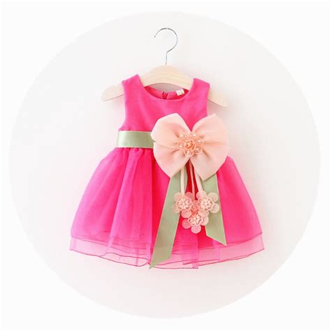 Girls Dresses New Fashion Summer Baby A Line Bowknot Party Dress Baby