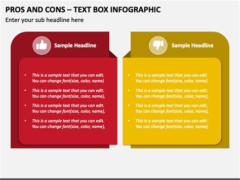 Free Pros And Cons Text Box Infographic Powerpoint Template Google Slides