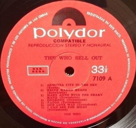 The Who Sell Out Rare Psych Mod Polydor Promo Lp Venezuela 1967 Sold