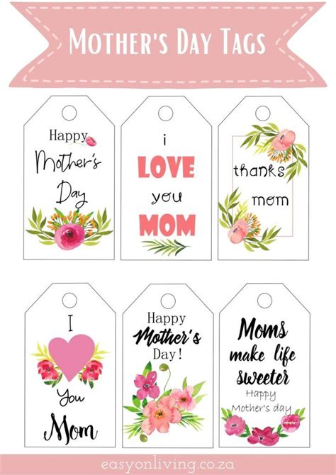 Mothers Day Gift Tag Printable Printable Word Searches