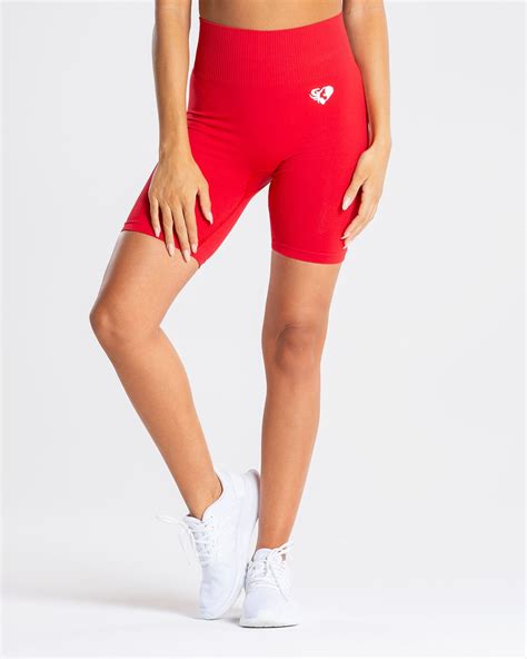 Power Seamless Cycling Shorts Red Womens Best