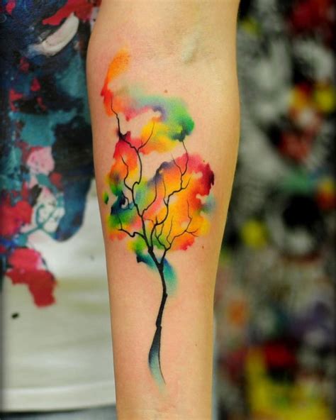58 Beautiful Watercolor Tattoos Art Ideas Watercolor Tattoo Tree