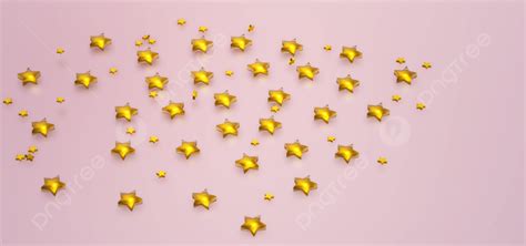 Golden Sparkles Star Lying Flat On Pink Pastel Background Golden Pink