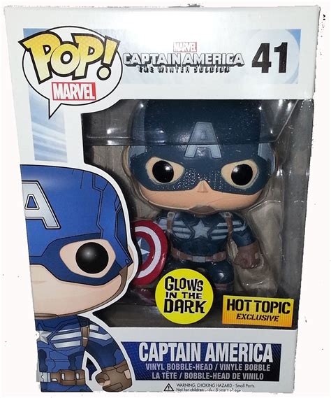 Funko Glow In The Dark Captain America Pop Vinyl Released Marvel Toy