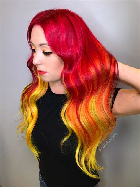 Orange hair dye, other color dye (yellow, red, or any other shade you wish to do ombre with), Orange Yellow Ombre Hair | The Girls Beauty
