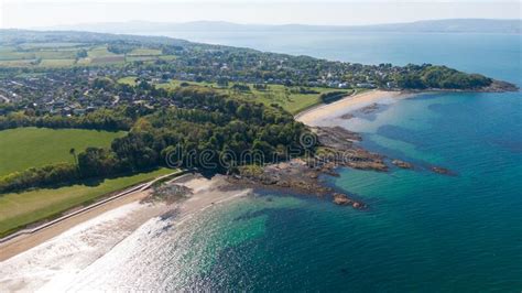 Aerial View Of Coast Of Irish Sea In Helen S Bay Northern Ireland View From Above On Beach In