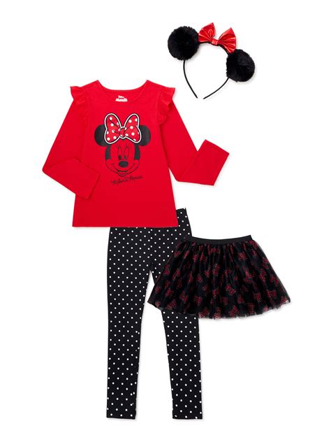 Minnie Mouse Girls Exclusive Fashion Top Tutu Skirt Legging And