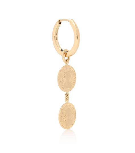Anissa Kermiche Louise D Or Double Coin 14 Kt Gold Single Earring