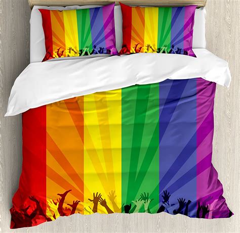 Gay Pride Celebration Bedding Set Set Of 4 Queerks