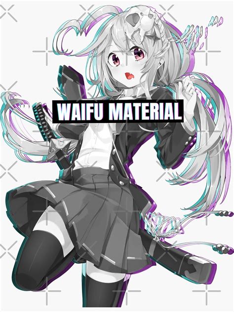 Sexy Waifu Black And White Anime Girl Big Boobs Sticker For Sale