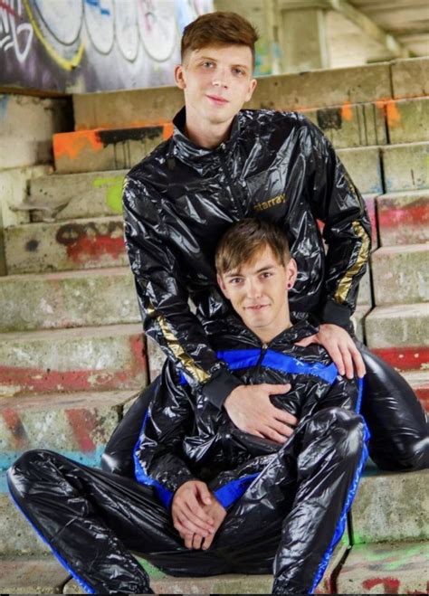 shiny nylon raingear and down jackets really hot guys cute guys gay costume adidas outfit