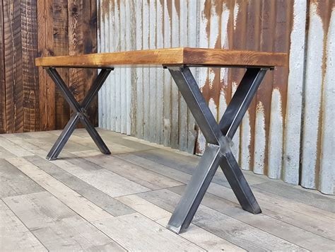 Industrial Style Bench With X Legs Dining Table Benches Solid Wooden